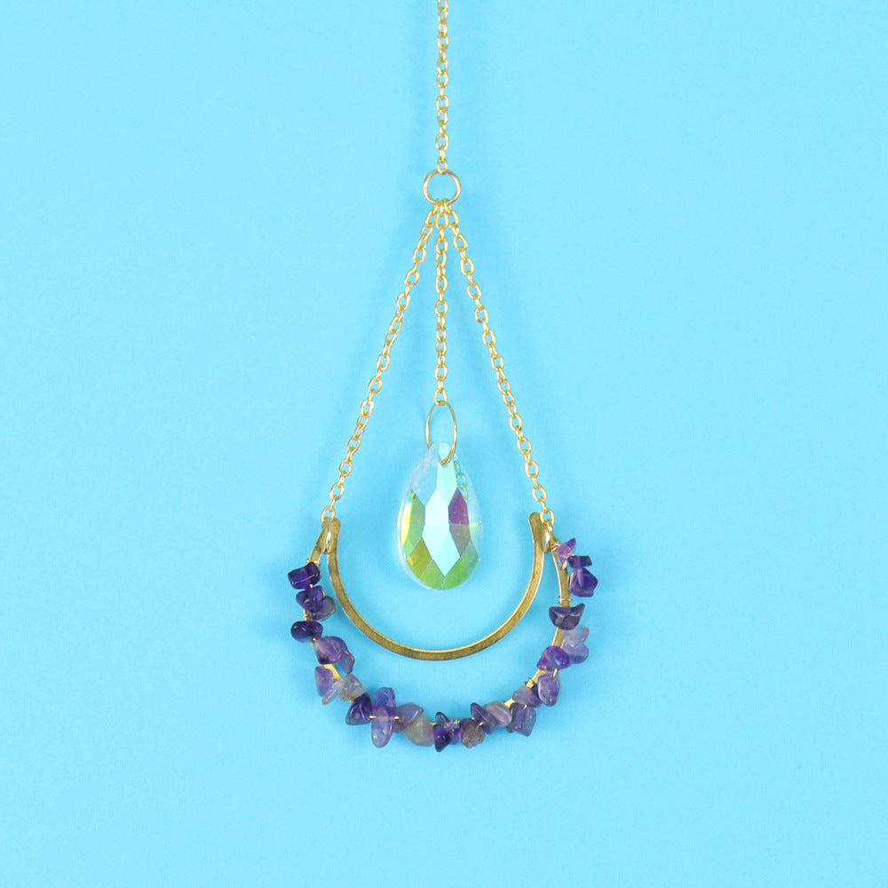 Crystal Moon Water Drop Pendant