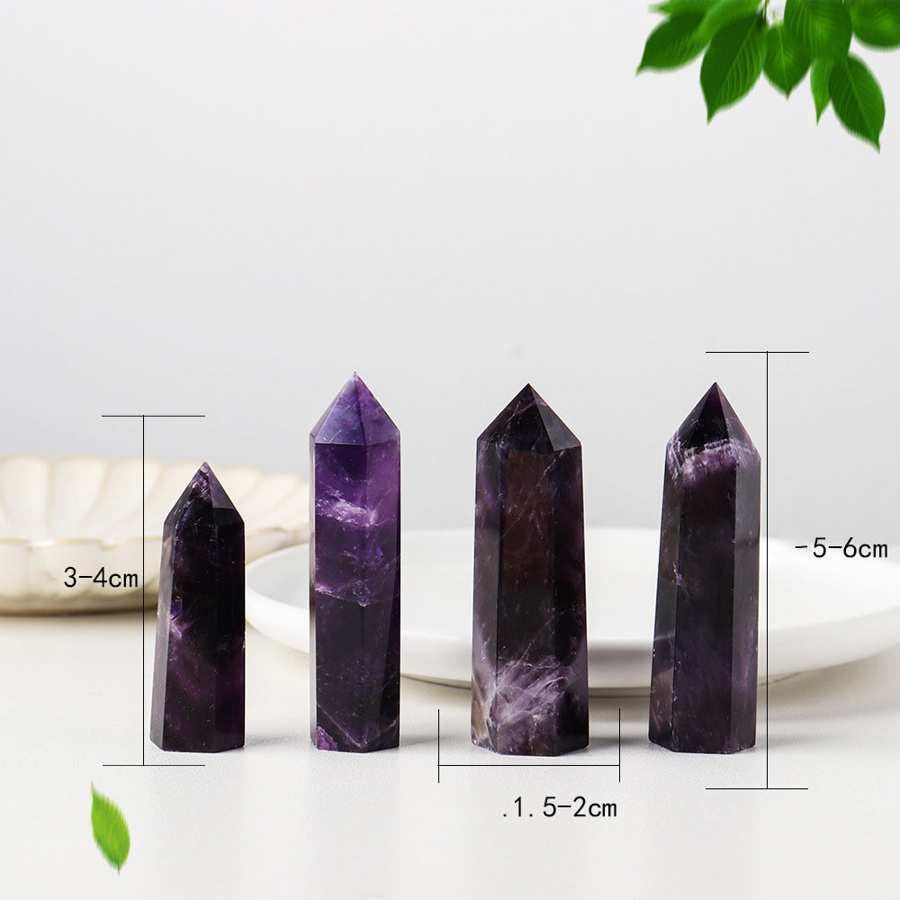 Dream Amethyst Single Tip Crystal Column Hexagon Prism Natural Amethyst