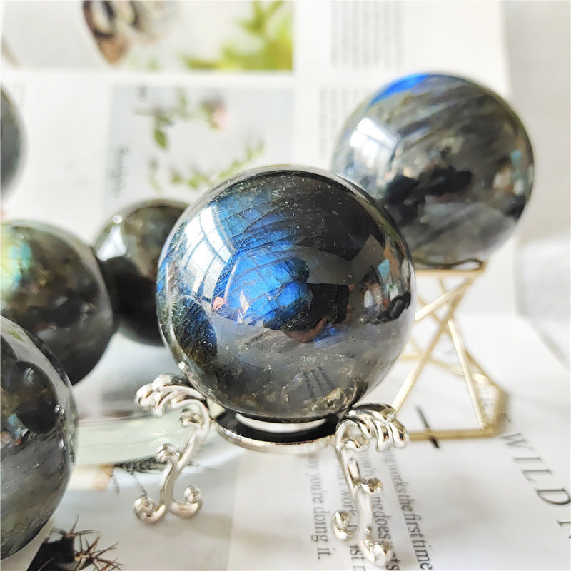 Natural Labradorite Polished Crystal Sphere!!