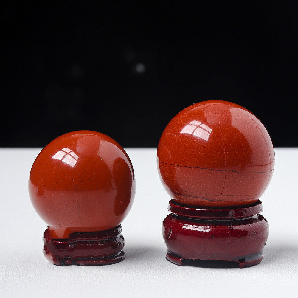 Natural Crystal Red Jasper Sphere's