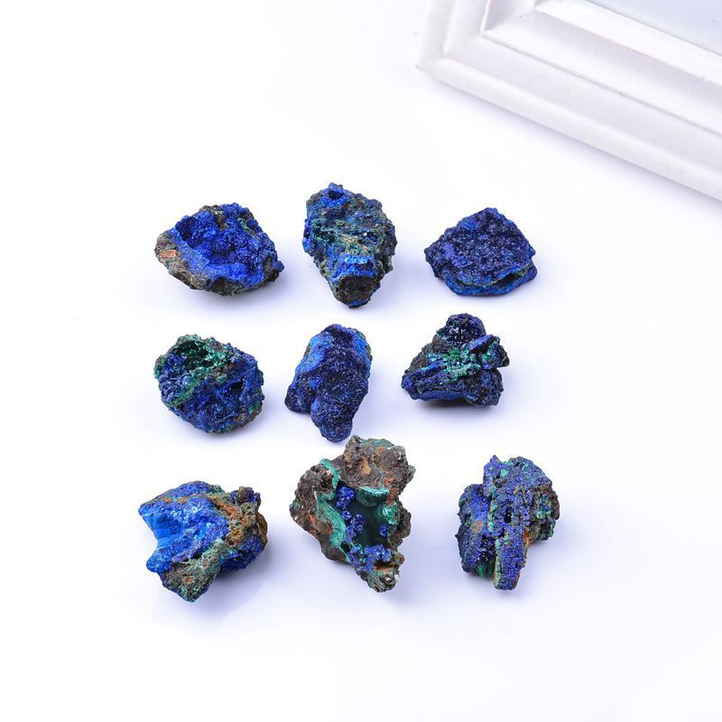 Natural Azurite And Malachite Symbiotic Mineral Crystals