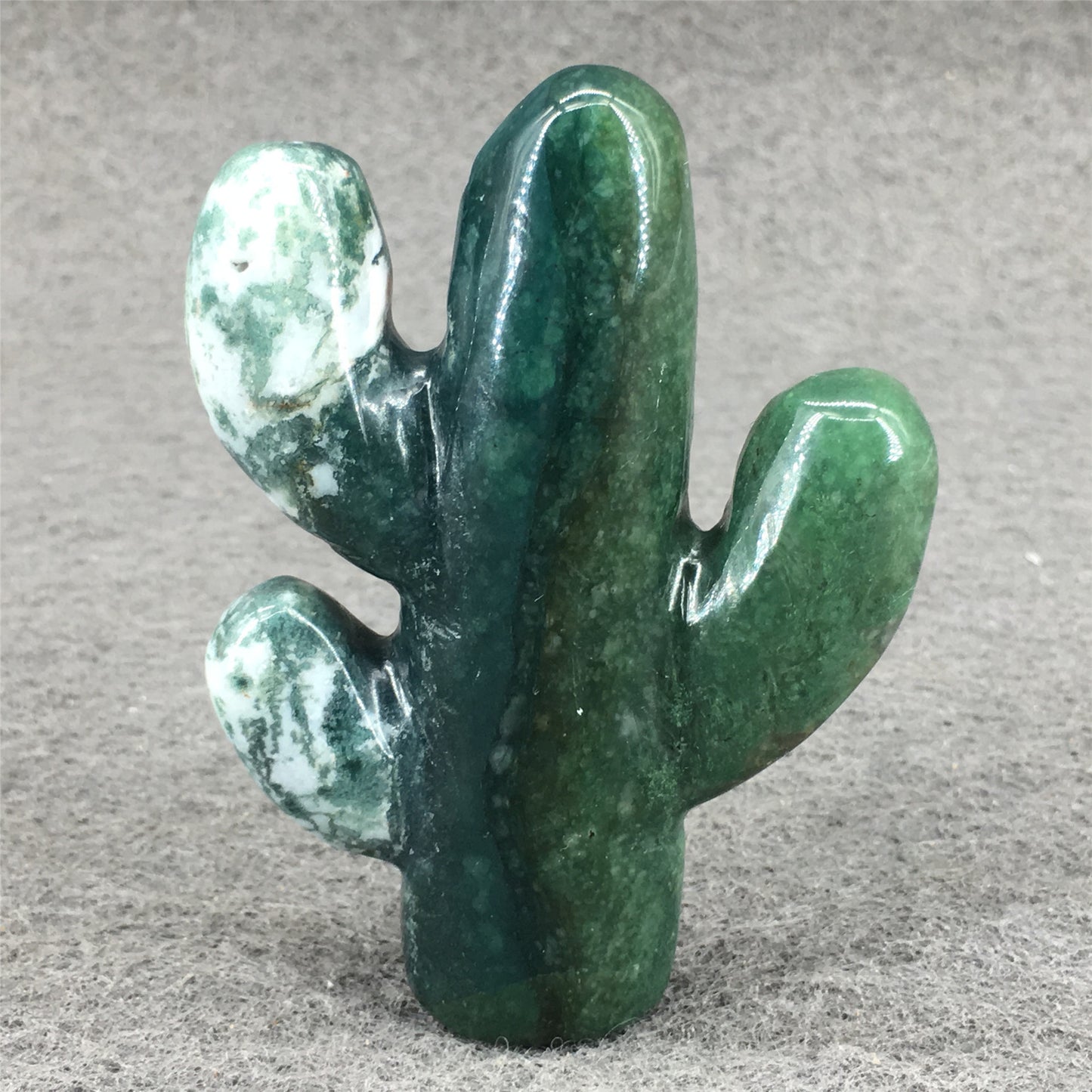 Natural Crystal Aquatic Agate Cactus Figurine