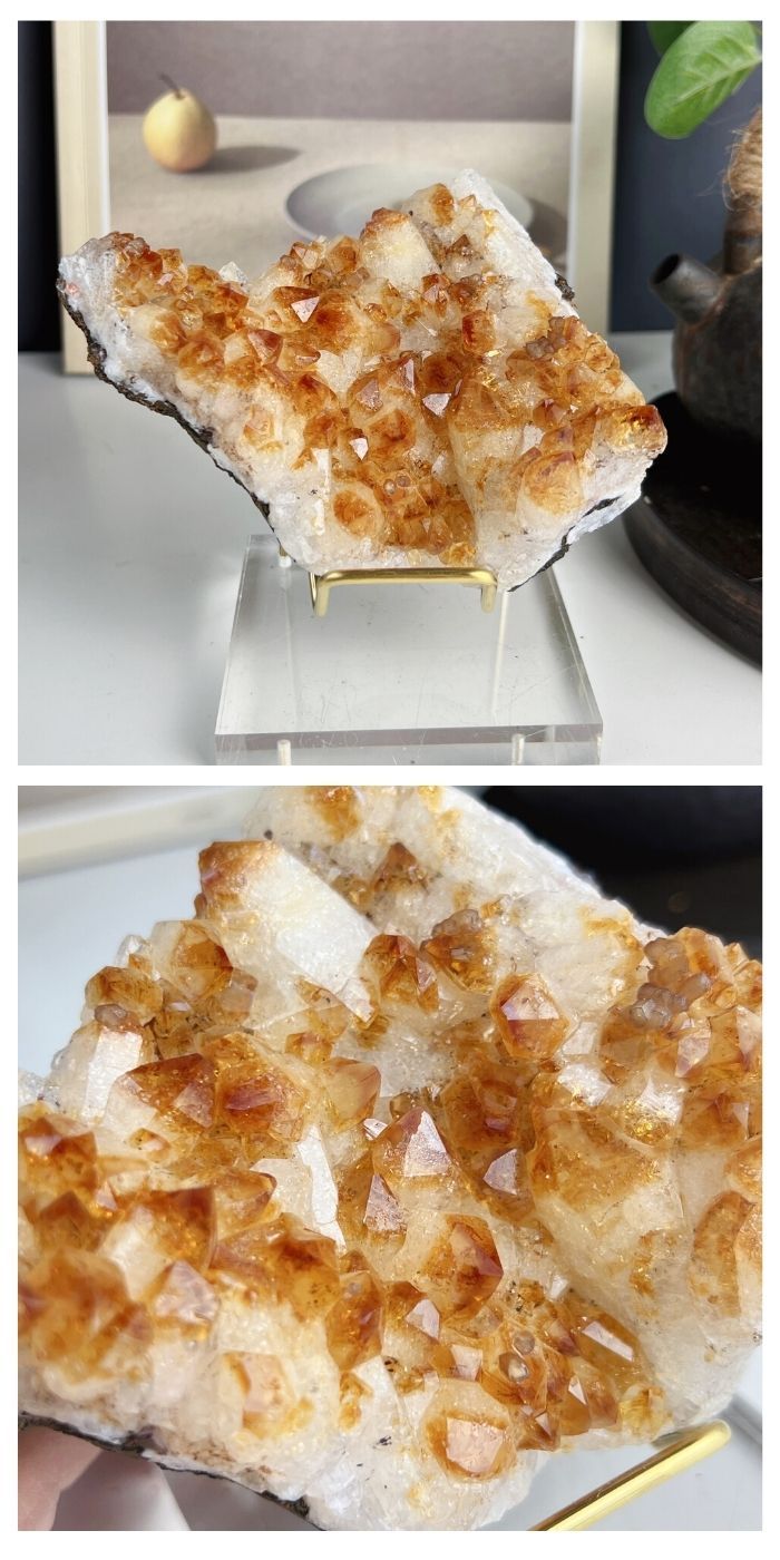 Brazilian Citrine Cluster With Delicate Pedestal