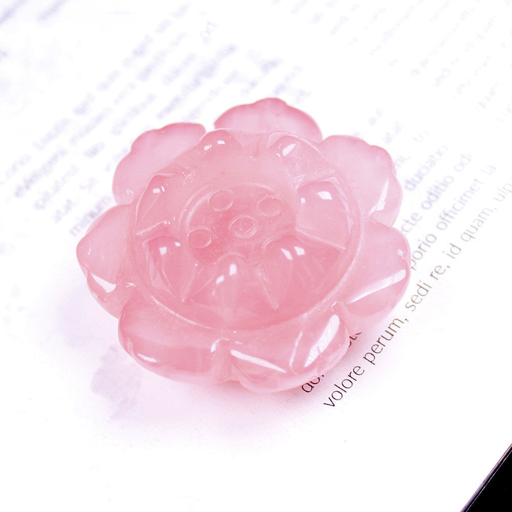 Natural Crystal Hibiscus Crystal Lotus Pendant