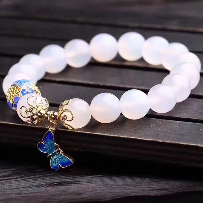 FREE SHIPPING!!!Natural white agate bracelet