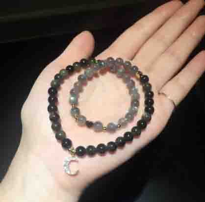 Blue Sandstone Double Circle Bracelet