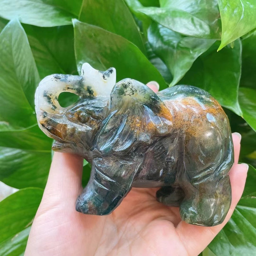 Natural Crystal Ocean Jasper Elephant