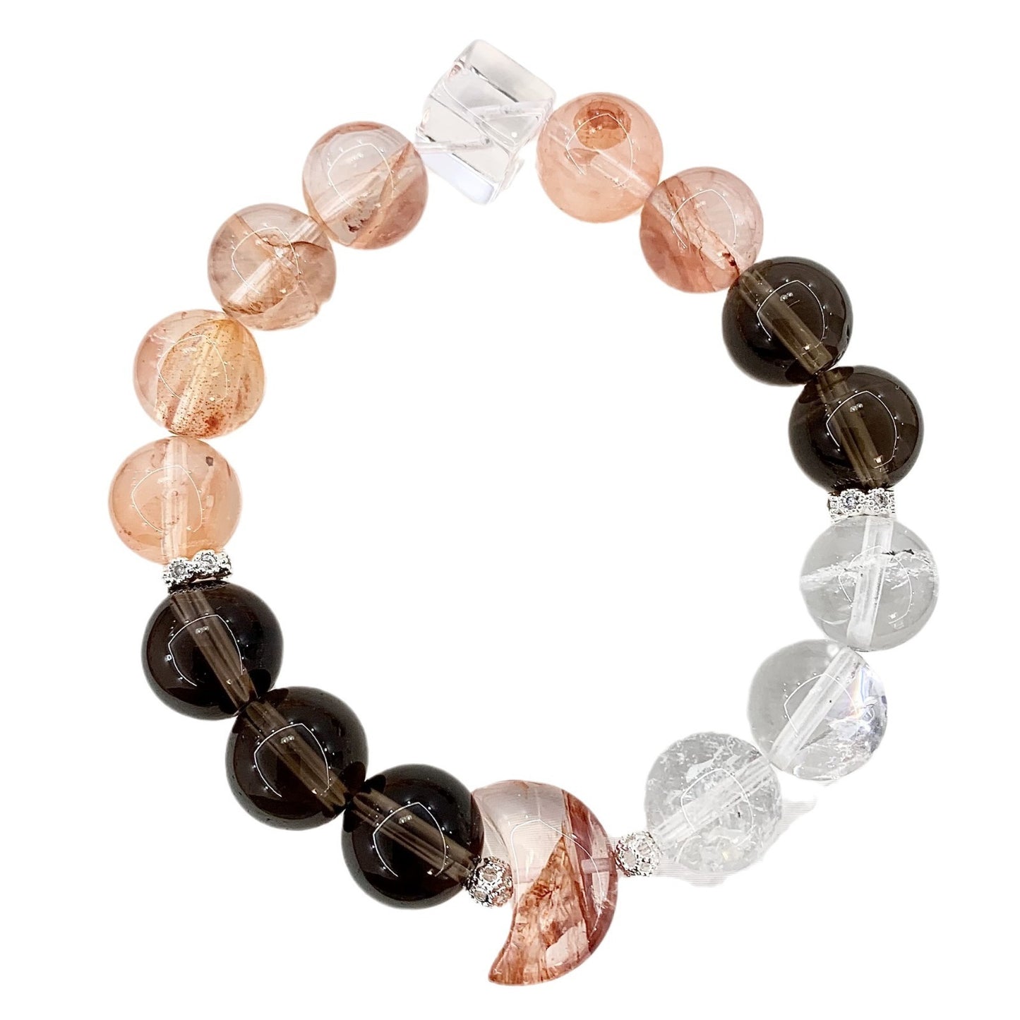 Natural Crystal Bracelet- White Crystal&Agate Bracelet