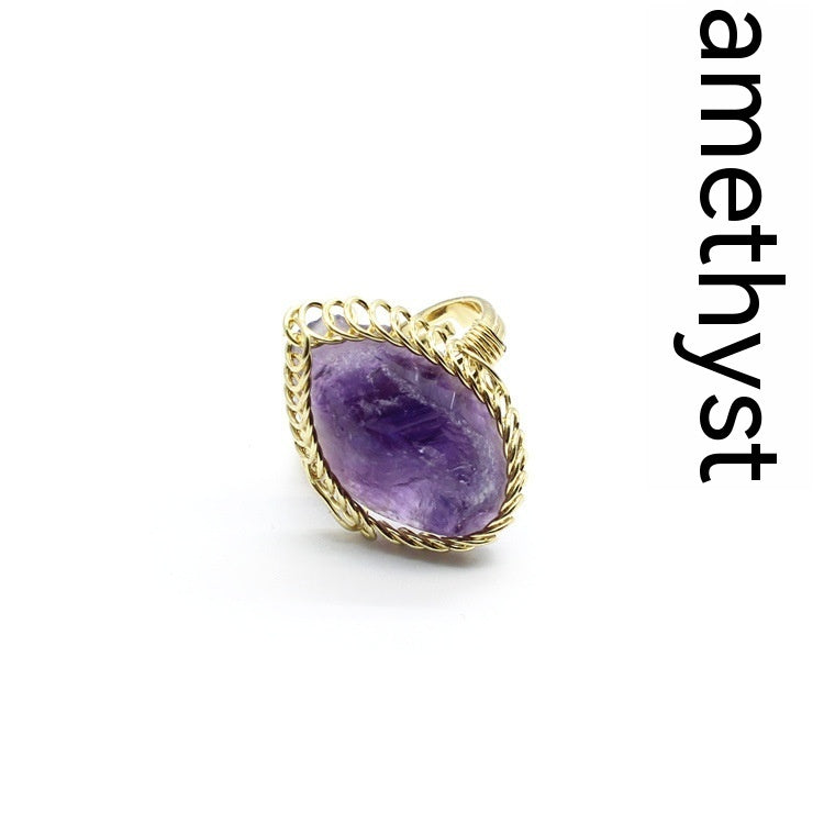 Retro Rough Stone Green Fluorite Ring