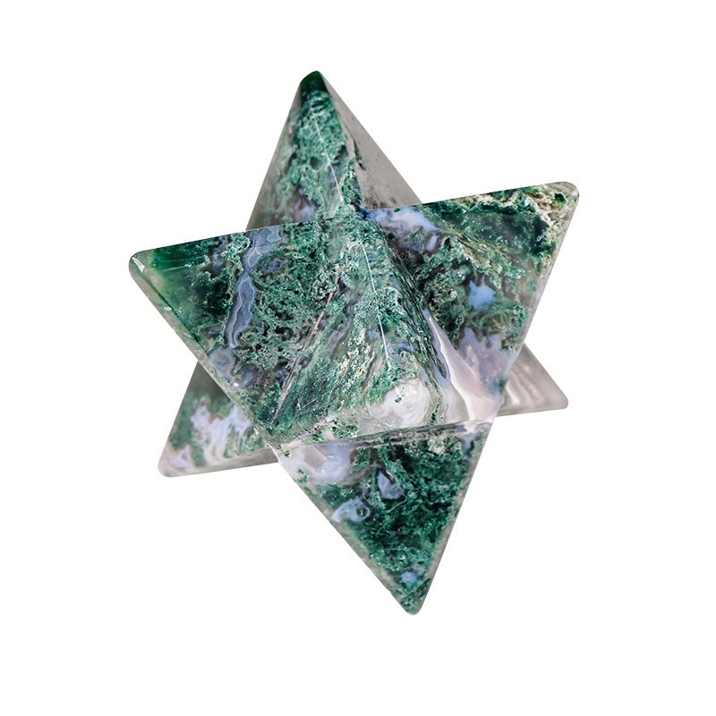 Natural Aquatic Agate Merkabah Ornaments