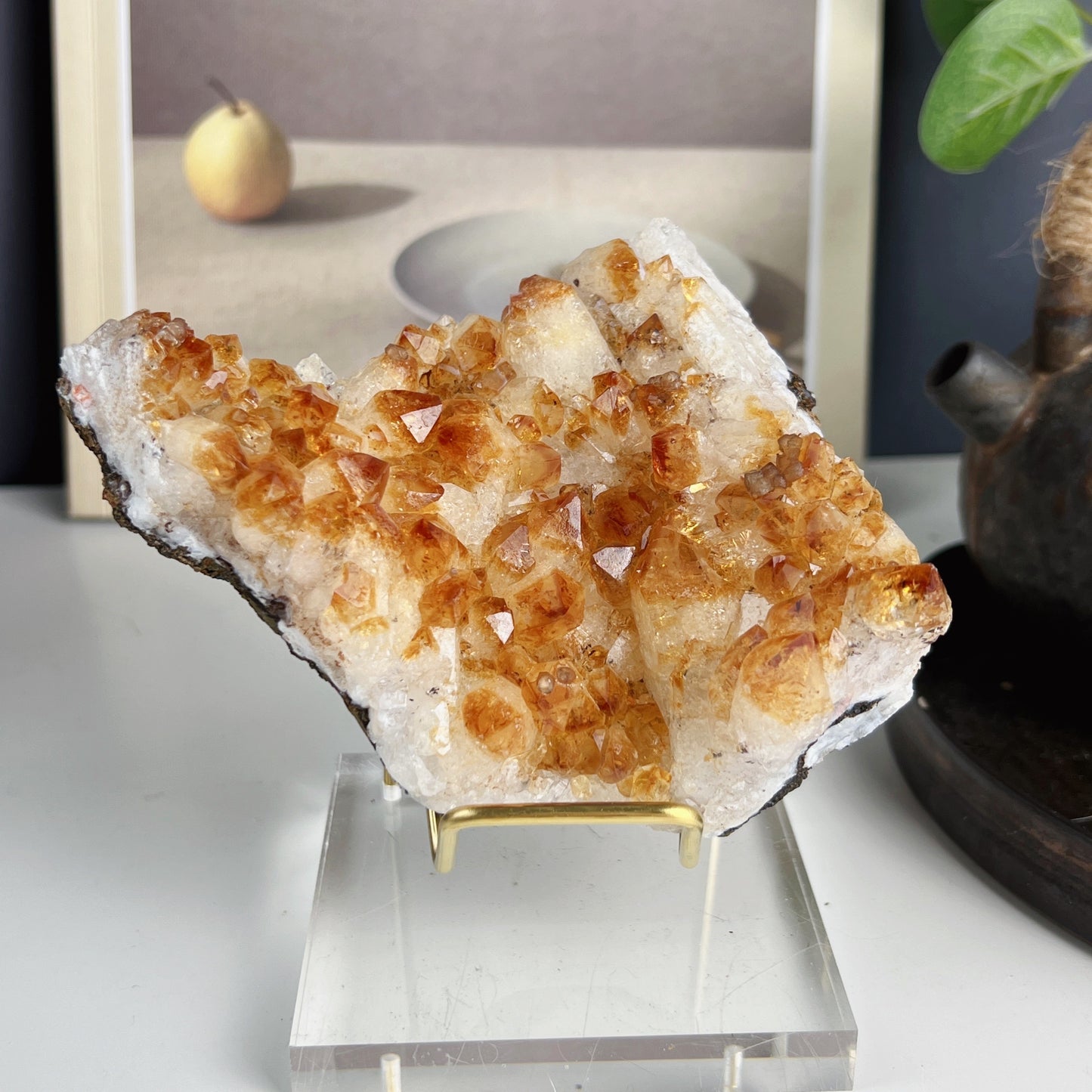 Brazilian Citrine Cluster With Delicate Pedestal