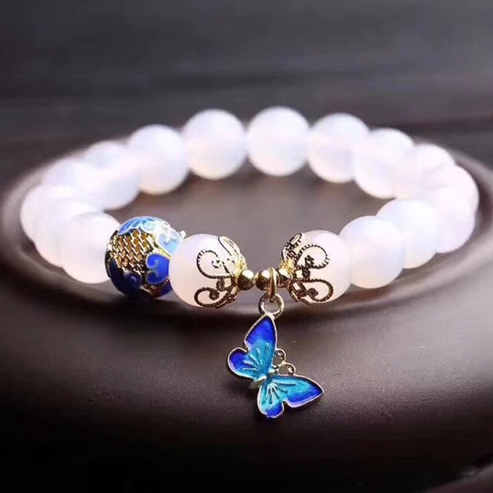 FREE SHIPPING!!!Natural white agate bracelet