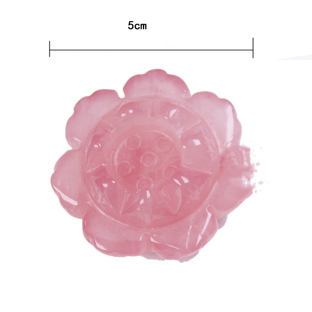 Hand-carved Natural Crystal Lotus Ornaments