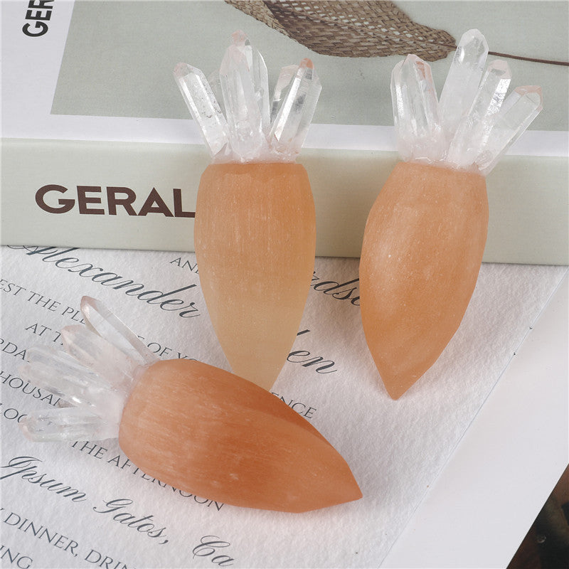 Best Selling Source Of Natural Gypsum Crystal Carrot Ornaments