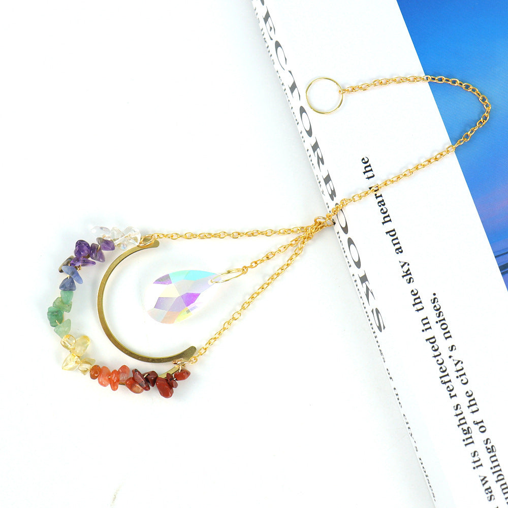 Crystal Moon Water Drop Pendant