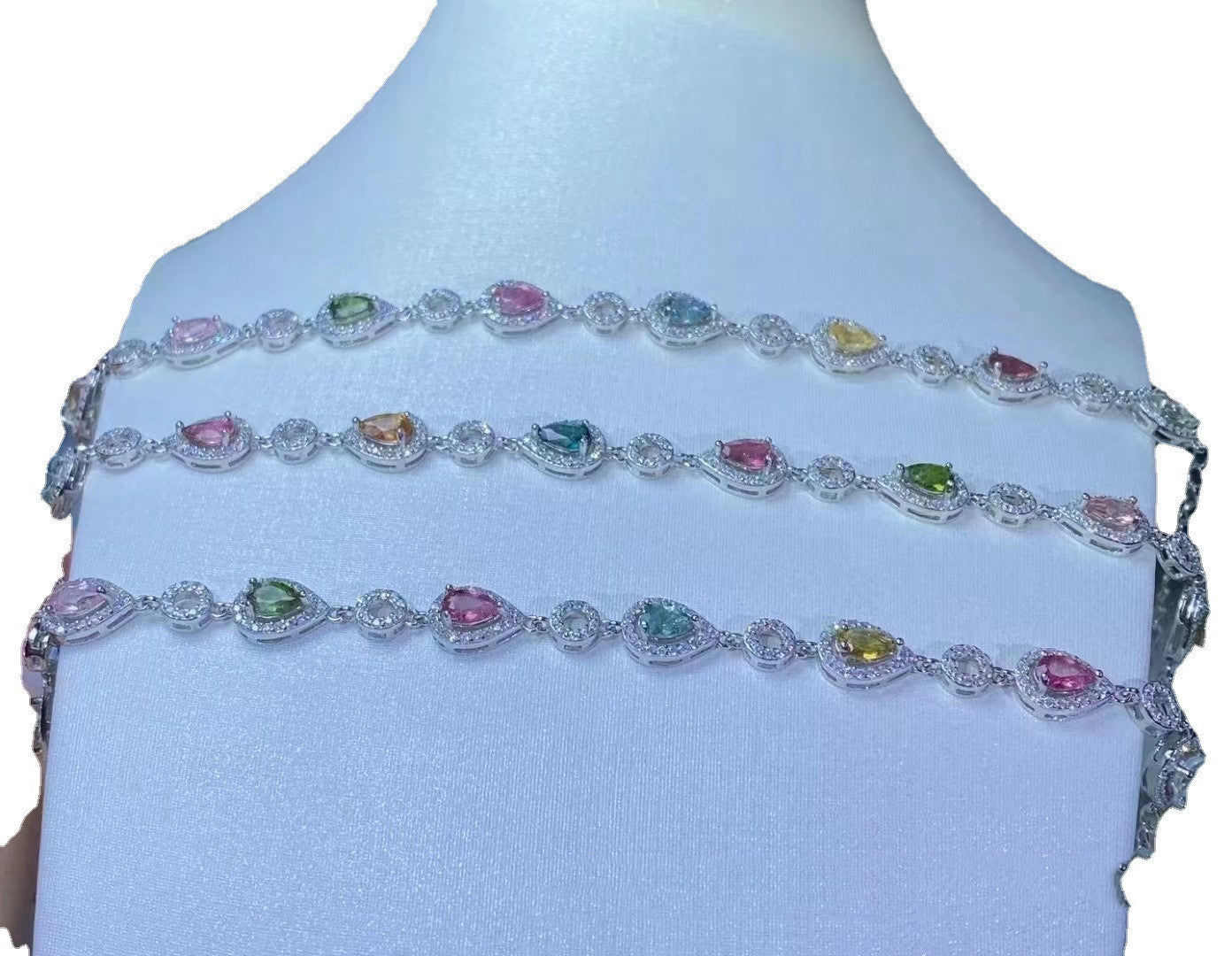 Natural Tourmaline Bracelet Candy Color!!So pretty!!