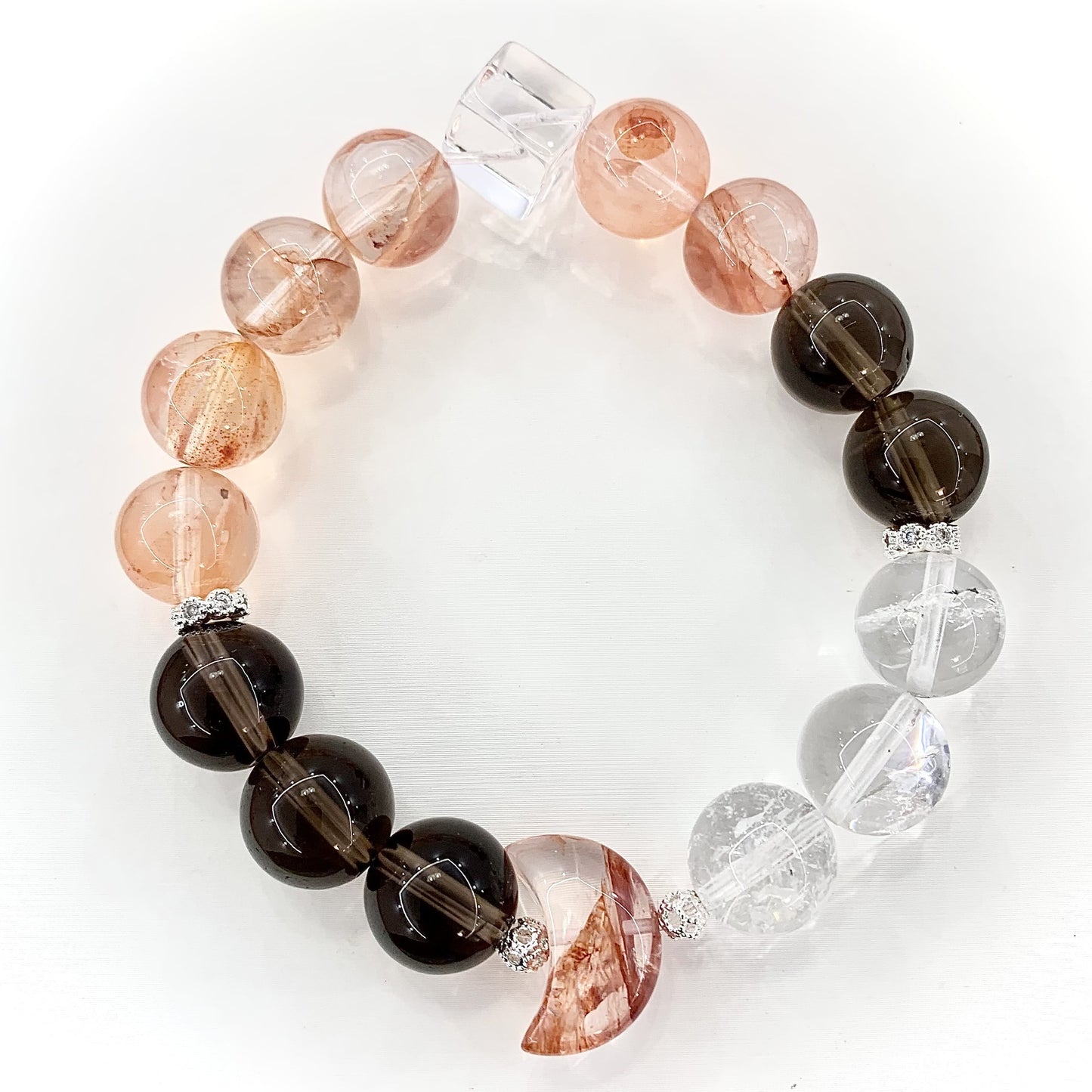 Natural Crystal Bracelet- White Crystal&Agate Bracelet