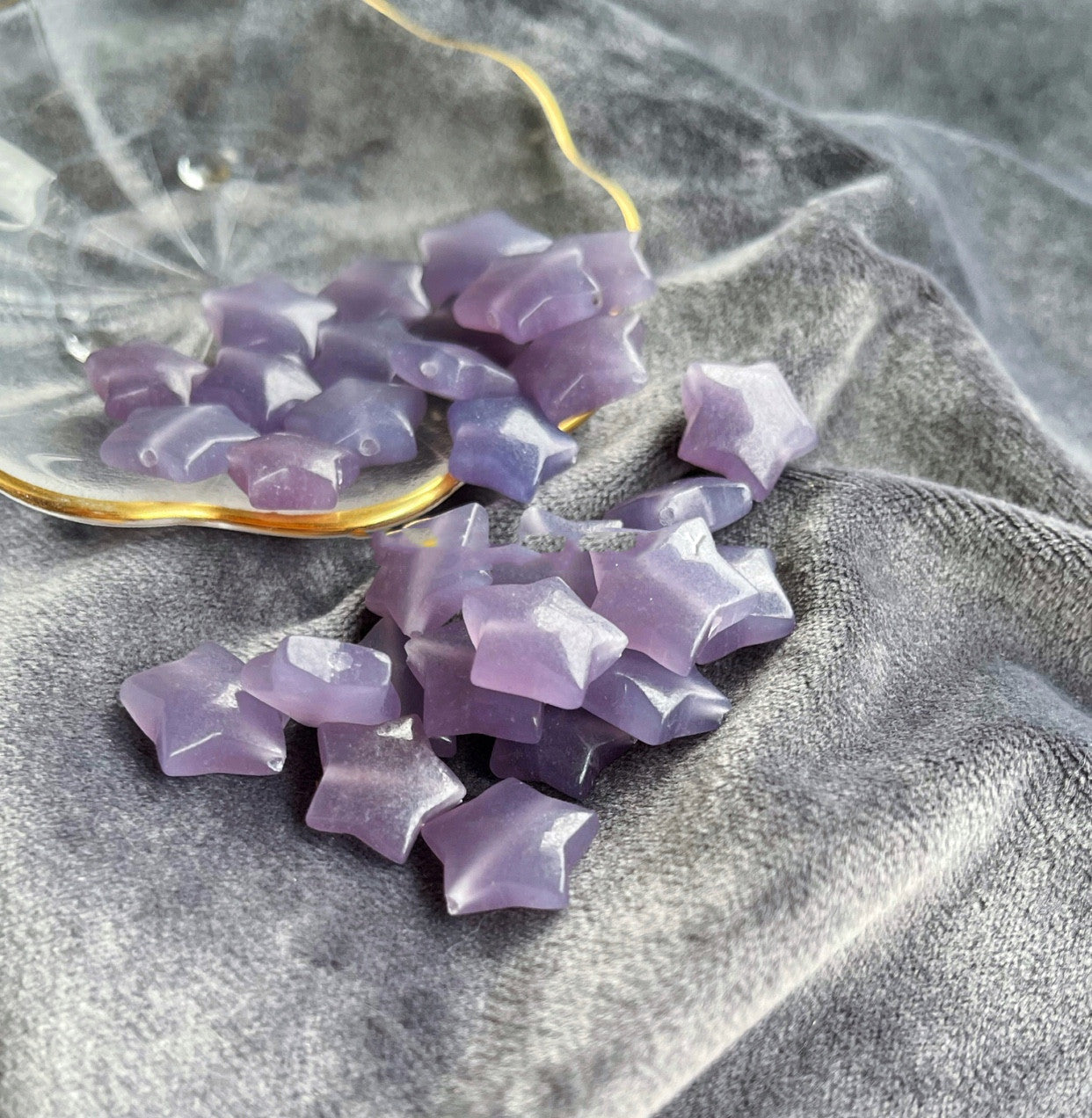 Natural Lepidolite Lilac Crystal Star Pendant