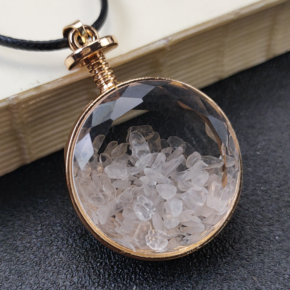 Amethyst Tourmaline Pendant Drift Bottle Necklace