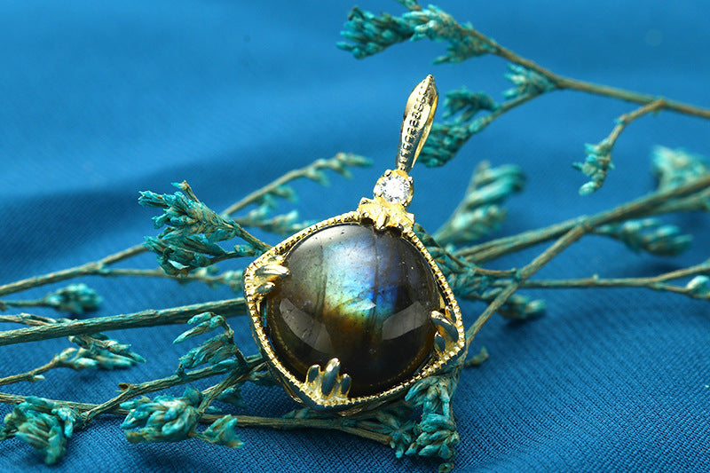 Natural blue labradorite necklace