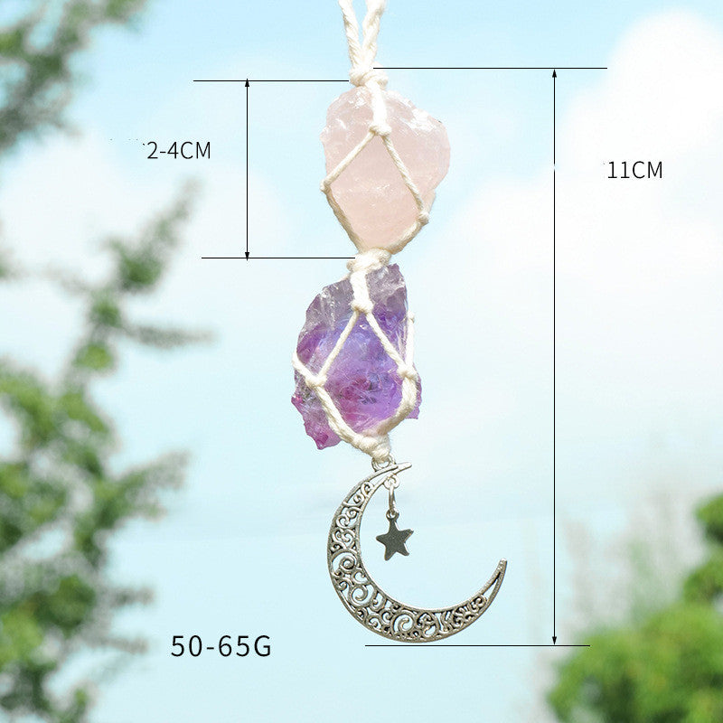 Natural Powder Crystal Amethyst Hand-woven Color Energy Decor