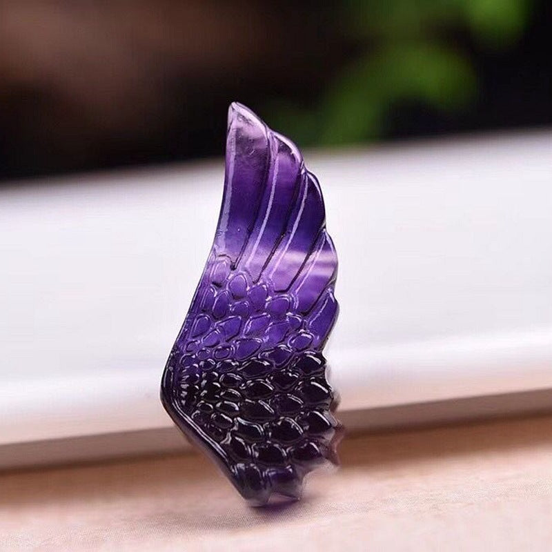 Natural Fluorite Wing Shaped Pendant Jewelry