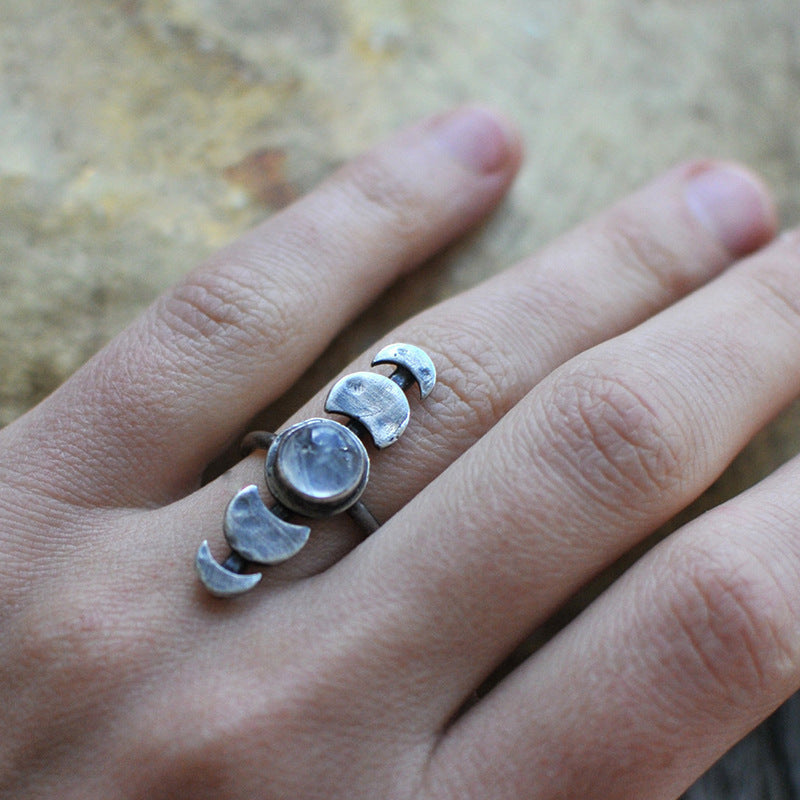 Moon Moonstone Ring