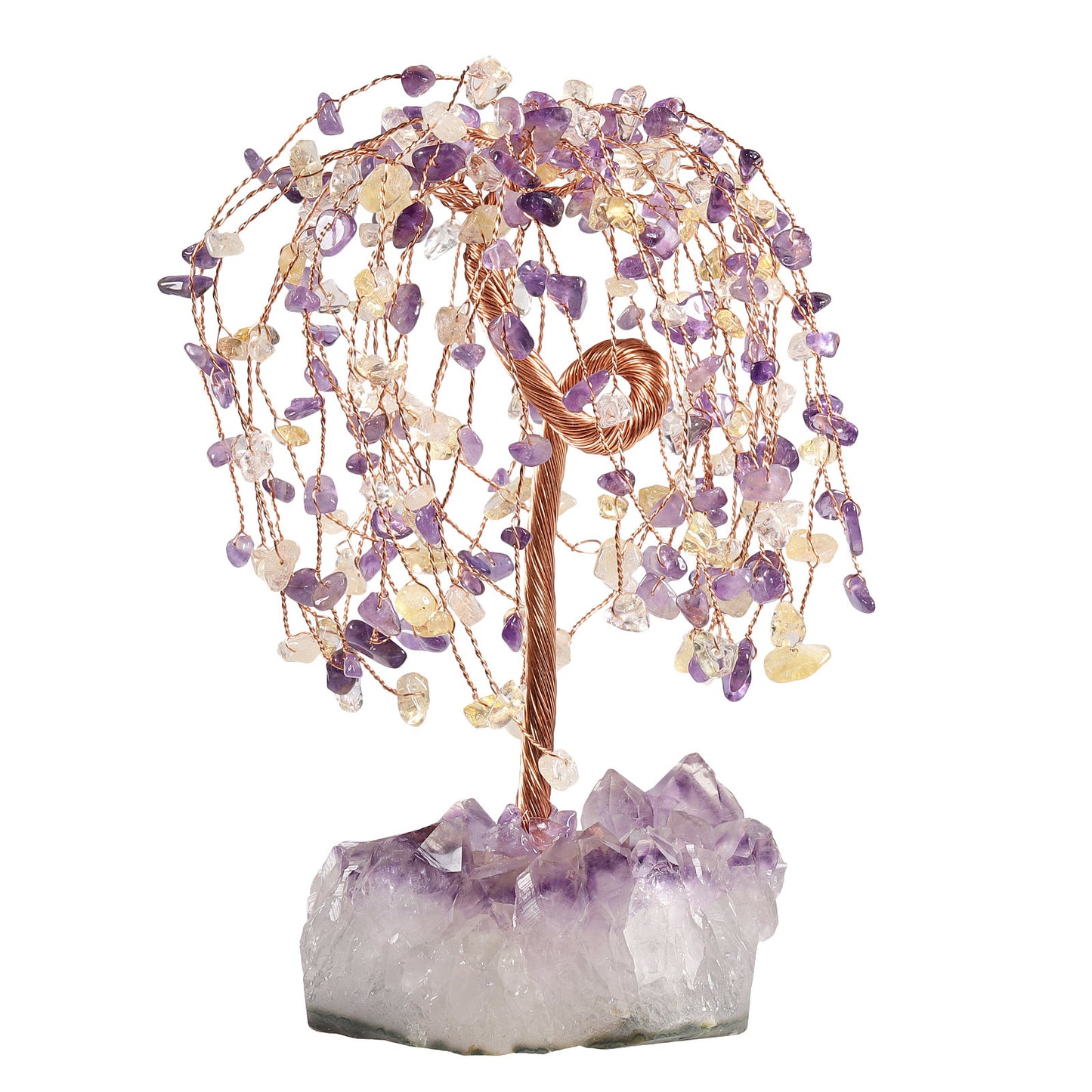 Natural Amethyst Base Weeping Willow Crystal Decoration