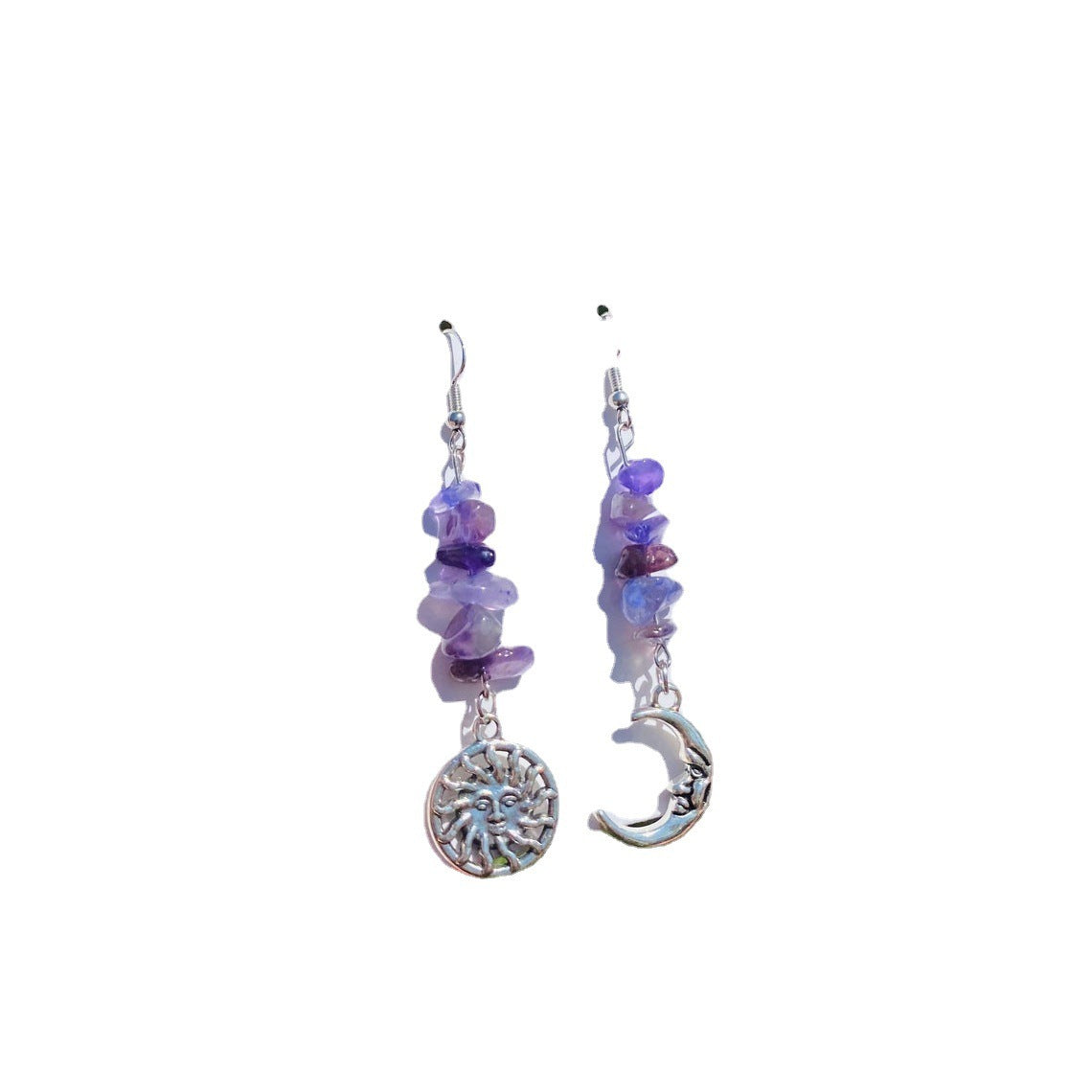 Sun And Moon Jewelry Crystal Earrings