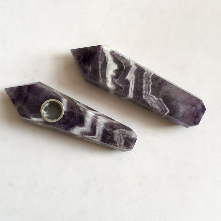 Natural dream amethyst pipe