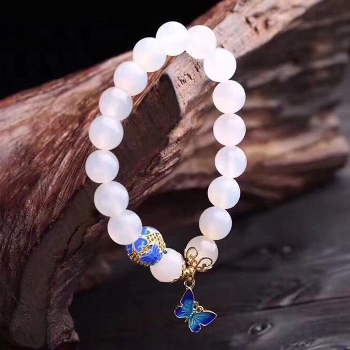 FREE SHIPPING!!!Natural white agate bracelet