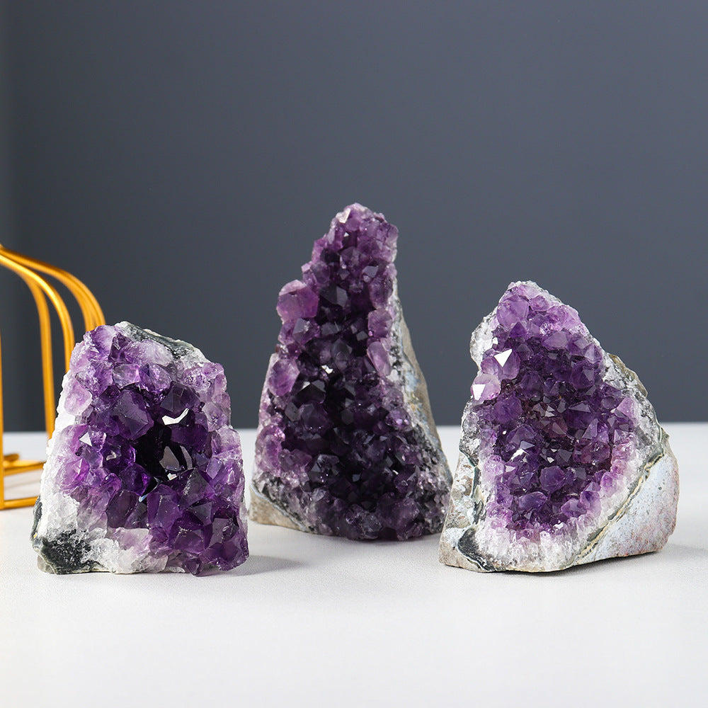 Natural Amethyst Cluster Decoration Raw Stone Mineral