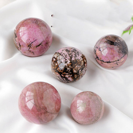 Natural Crystal Rose Stone Sphere's