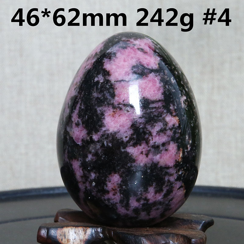 Natural Crystal Plum Tourmaline Stone Egg Ornaments