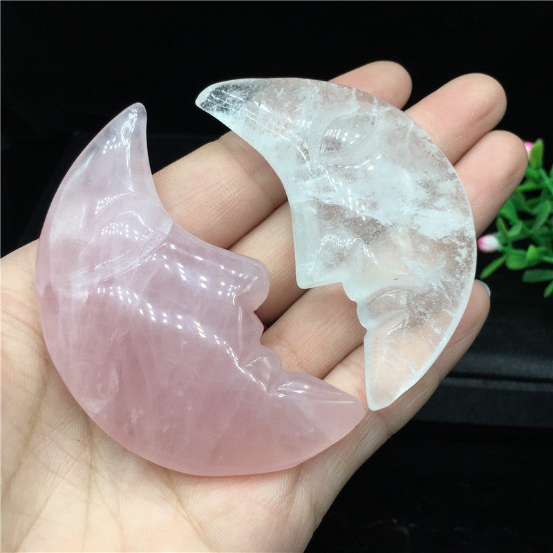 Hand Carved Natural Crystal Moons!So Cool!!