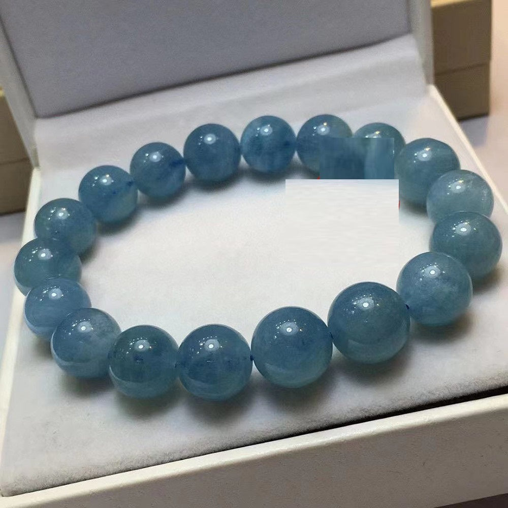 Natural Aquamarine Single-loop Beaded Bracelet