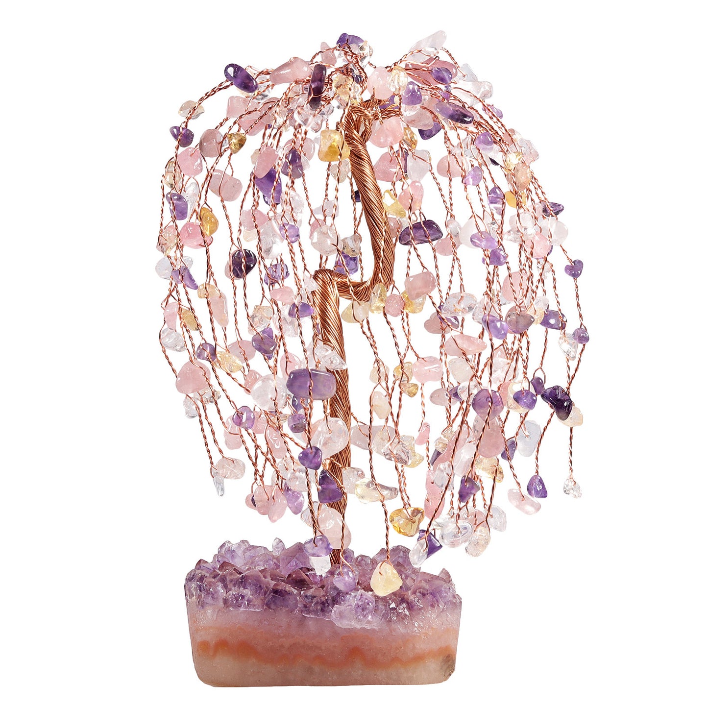 Natural Amethyst Base Weeping Willow Crystal Decoration