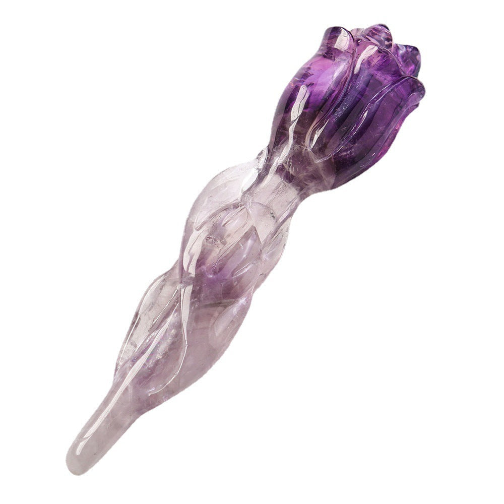 Amethyst Rose Shaped Ornament