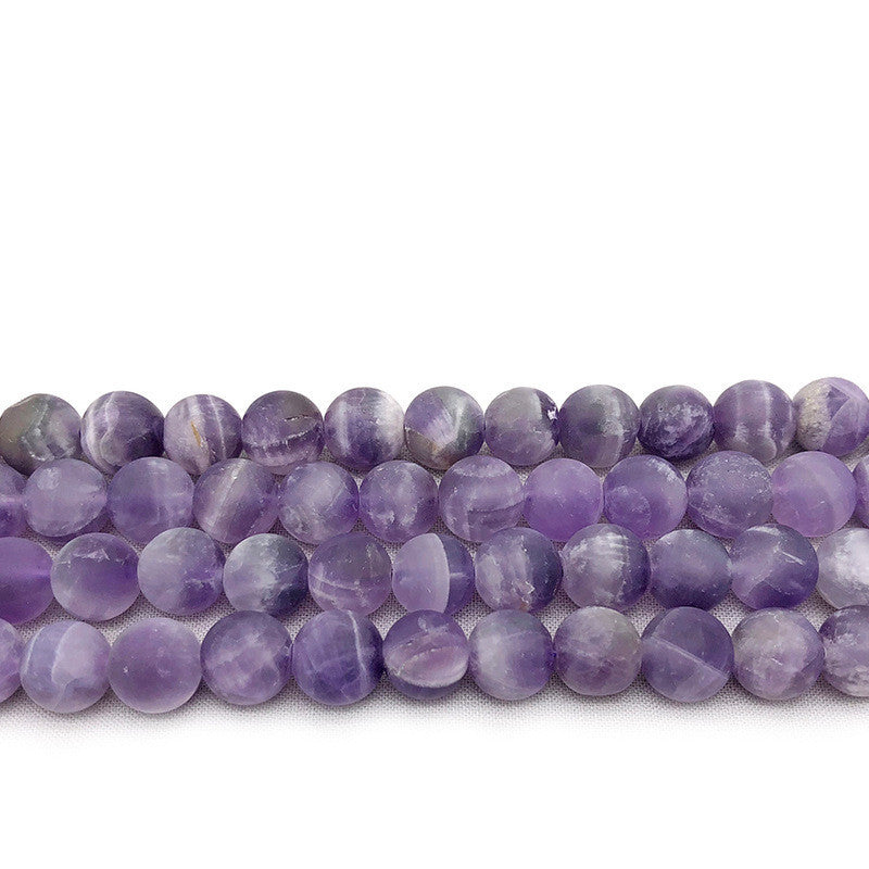 Matte Frosted Dream Stripe Dogtooth Amethyst Loose Beads