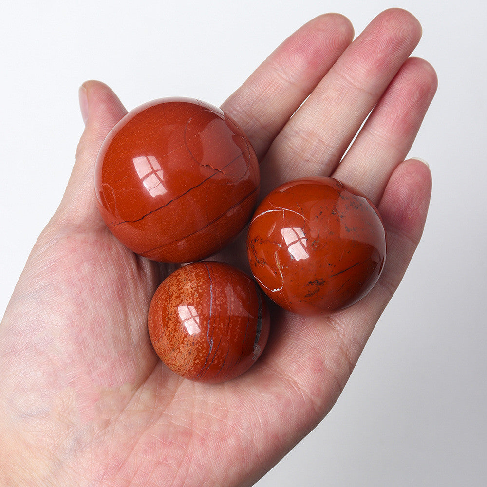 Natural Crystal Red Jasper Sphere's