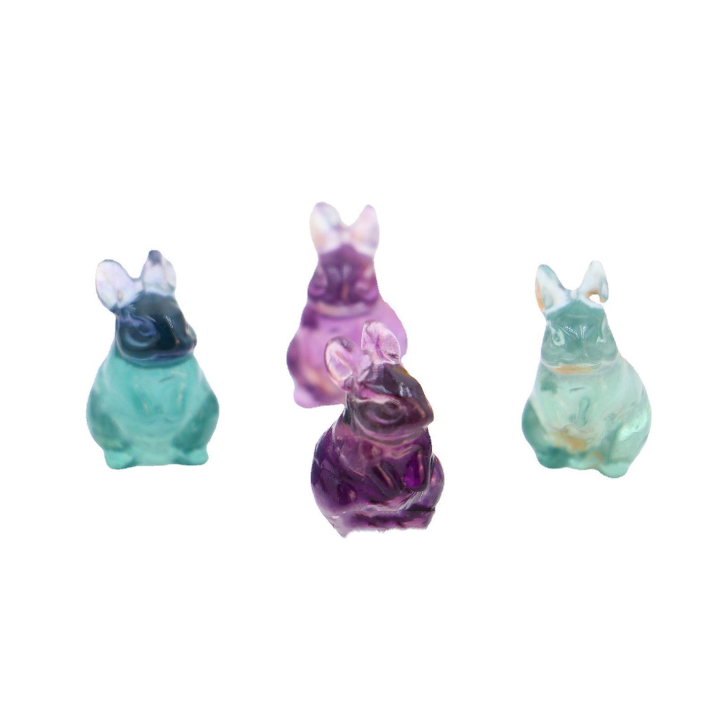 Natural Crystal Fluorite Rabbit Carving Ornament