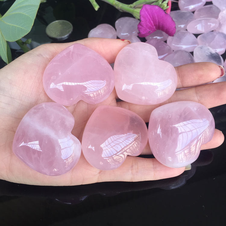 Heart-shaped pink crystals