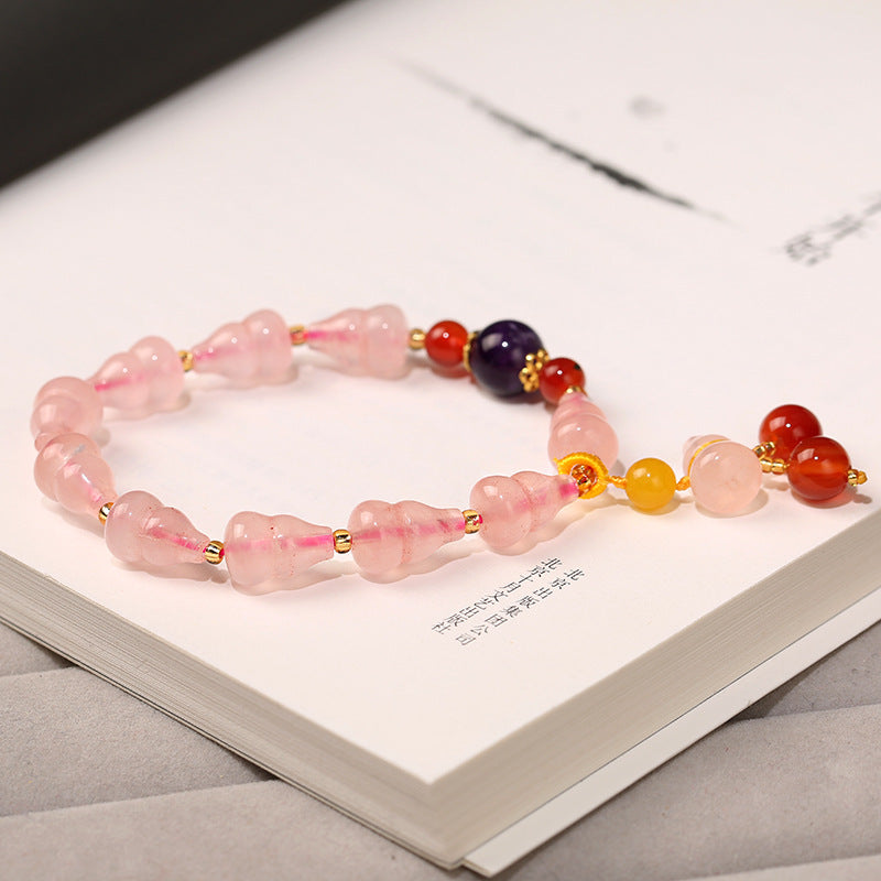 Natural pink crystal bracelet!!