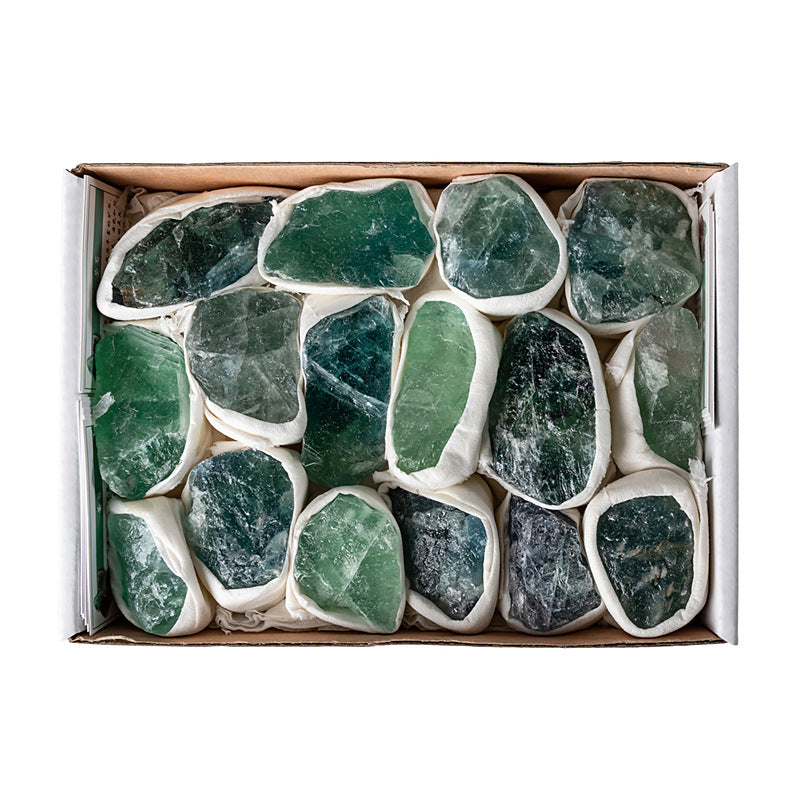 Natural Green Fluorite Crystal Large Particle Mineral Material Boxed Crafts