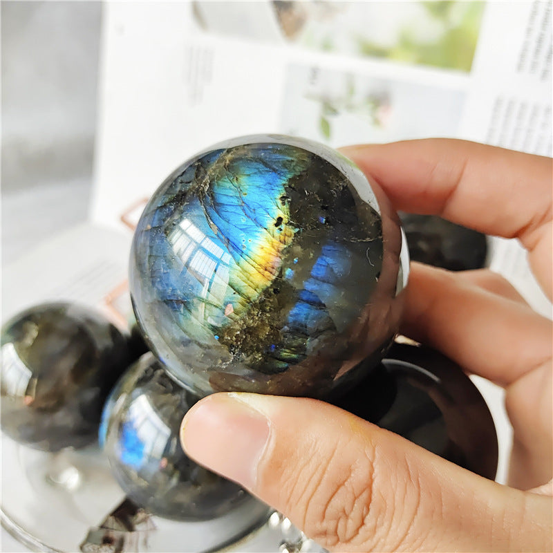 Natural Labradorite Polished Crystal Sphere!!