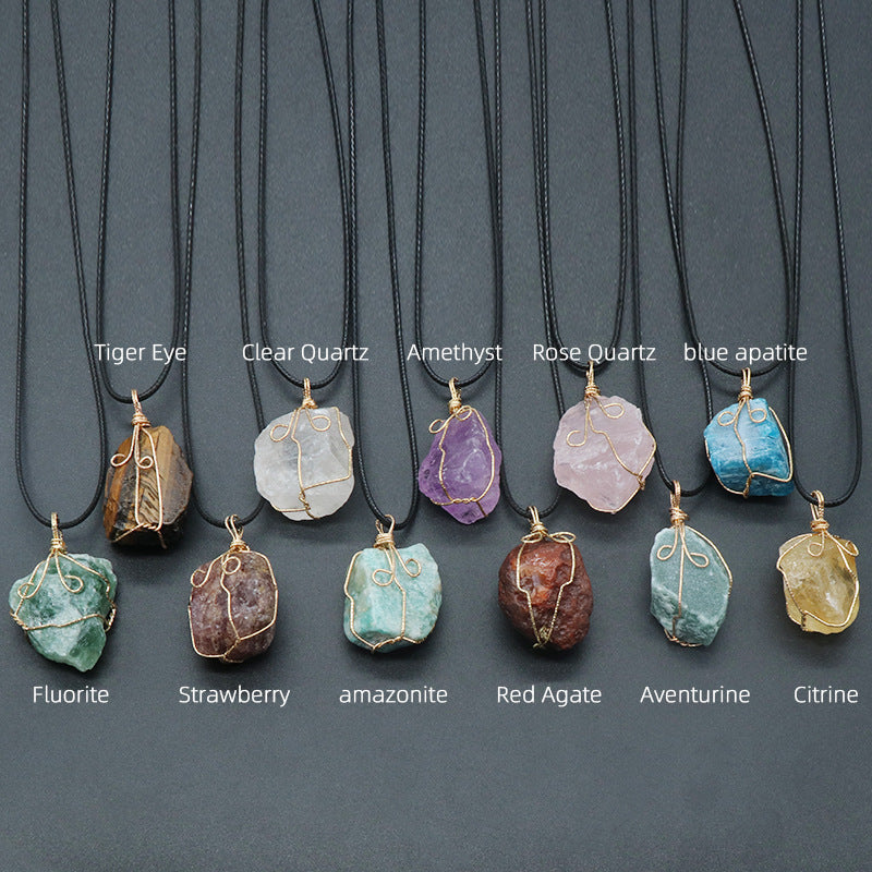 Irregular Shaped Stone Necklace's! Citrine,Amethyst,Aventurine,Fluorite,Red Agate&Many More!!