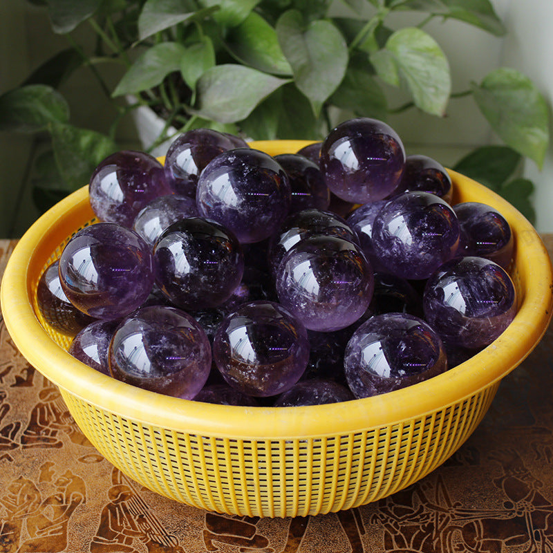 Natural,High-Grade, Brazilian Amethyst Sphere Ornaments!!Original Stone Hand Sanding!!