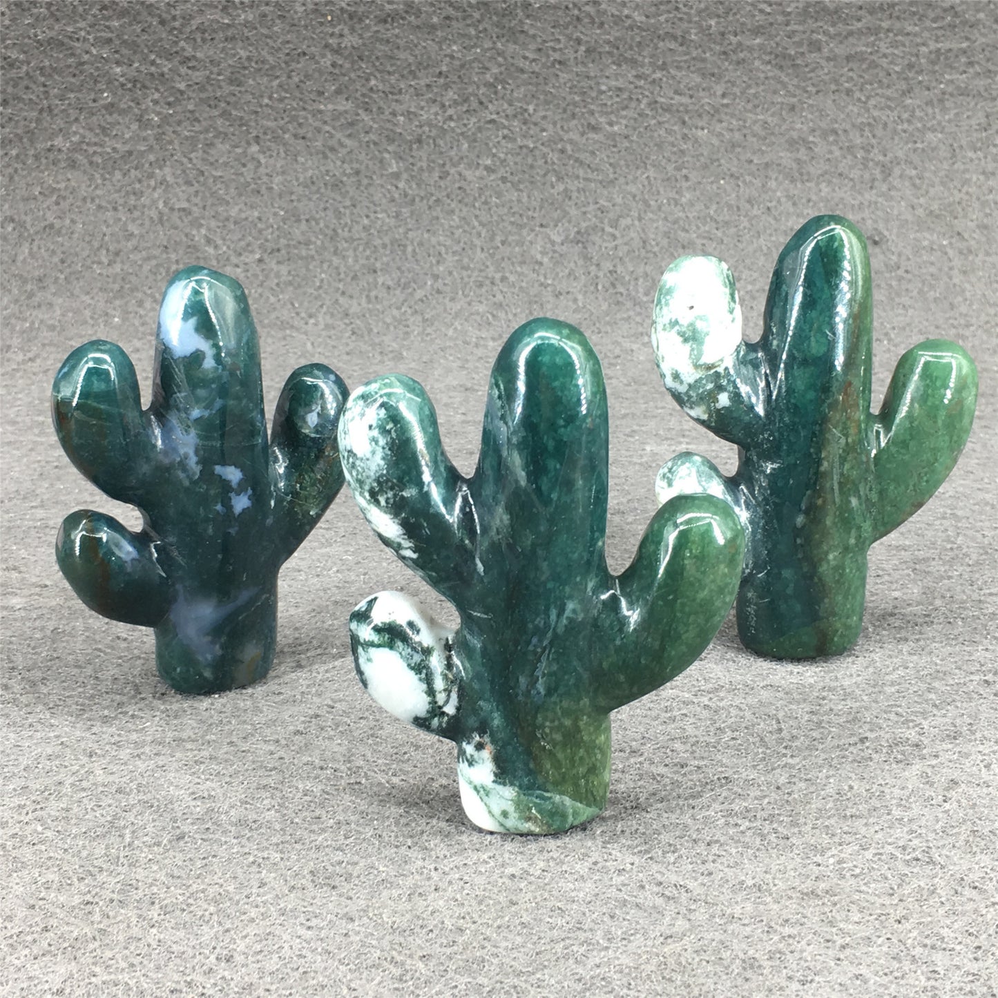 Natural Crystal Aquatic Agate Cactus Figurine