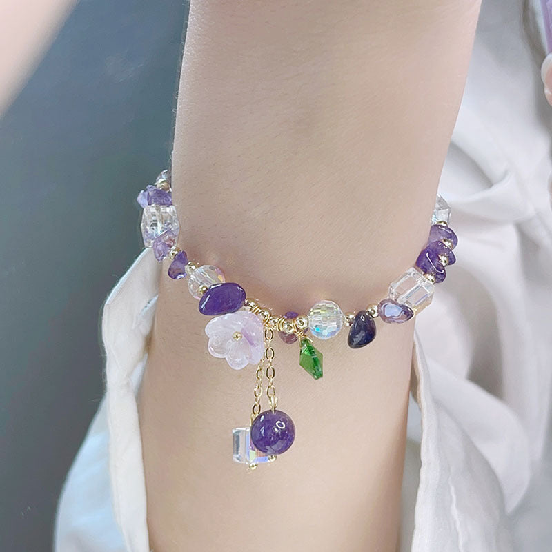 Trending Crystal Floral Bracelets!!Fluorite,Aquamarine,etc.!!So Gorgeous!