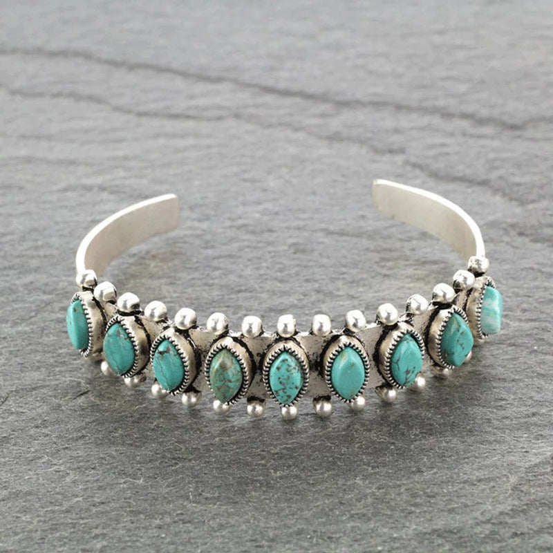 Bohemian Style Natural Turquoise Bracelet